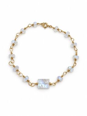AWB5 Moonstone Square Gold Bracelet